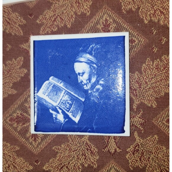 Delft Blue Tiles Three Dutch Master Artists Jan Steen, P. Rubens, Gerrit Dou VTG - Picture 14 of 16